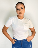 Blusa corta unicolor con diseño de bolsillo - ArmasStyle