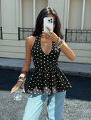 Blusa de lunares con escote halter - ArmasStyle
