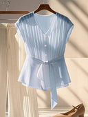 Blusa de mujer sencilla cuello V (Sin cordon) - ArmasStyle