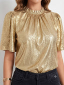 Blusa elegante dorada Curvy - ArmasStyle