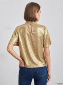 Blusa elegante dorada Curvy - ArmasStyle