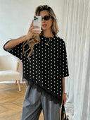 BLUSA LUNARES Franela con encaje bajo - ArmasStyle