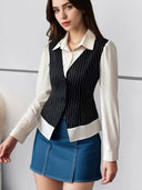 Blusa manga larga 2 en 1 con rayas - ArmasStyle