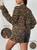 Blusa manga larga animal print con espalda abierta y lazo - ArmasStyle