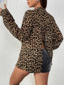 Blusa manga larga animal print con espalda abierta y lazo - ArmasStyle