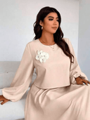 Blusa manga larga con detalle de flor - ArmasStyle