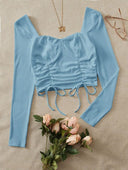 Blusa manga larga con tirantes colgantes - ArmasStyle