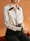 Blusa manga larga satinada - ArmasStyle