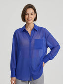 Blusa manga larga transparente unicolor - ArmasStyle