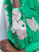 Blusa manga larga trasparente estampada - ArmasStyle