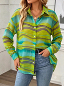 Blusa manga larga trasparente estampada - ArmasStyle