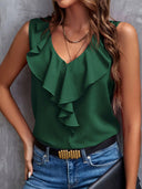 Blusa sin manga con de volado - ArmasStyle