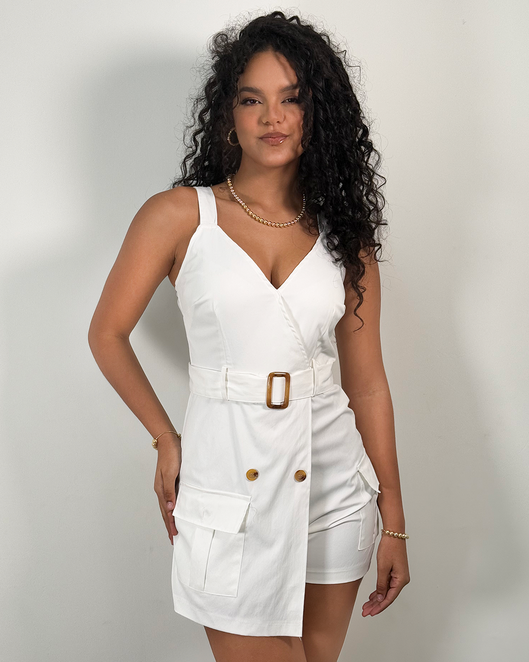 Enterizo estilo vestido con cinturon