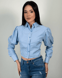 Camisa manga bombacha de rayas - ArmasStyle
