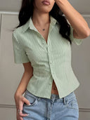 Camisa manga corta de rayas - ArmasStyle