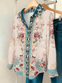 Camisa manga larga con estampado floral - ArmasStyle