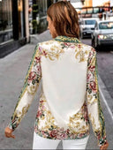 Camisa manga larga con estampado floral - ArmasStyle