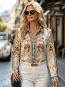 Camisa manga larga con estampado floral - ArmasStyle
