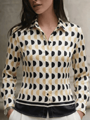 Camisa manga larga de satin estampada - ArmasStyle