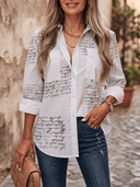 Camisa manga larga estampada de letra - ArmasStyle