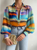 Camisa manga larga estampada manga bombacha - ArmasStyle