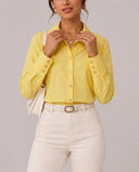Camisa unicolor manga larga con botones dorados - ArmasStyle