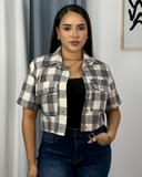 Camisa corta a cuadros