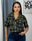 Camisa corta a cuadros