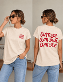 Camiseta unicolor con diseño grafico grande en la parte trasera - ArmasStyle