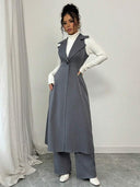 cardigan largo elegante de linea A - ArmasStyle
