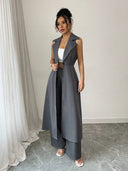 cardigan largo elegante de linea A - ArmasStyle