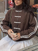 Chaqueta casual holgada de mujer botones chinos - ArmasStyle