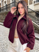 Chaqueta con bolsillos y cremallera unicolor - ArmasStyle
