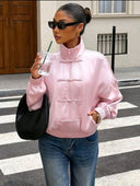 Chaqueta estilo chino de saten tendencia unicolor - ArmasStyle