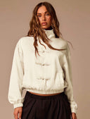 Chaqueta estilo chino de saten tendencia unicolor - ArmasStyle