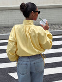 Chaqueta holgada amarillo mantequilla con ajustes regulares - ArmasStyle