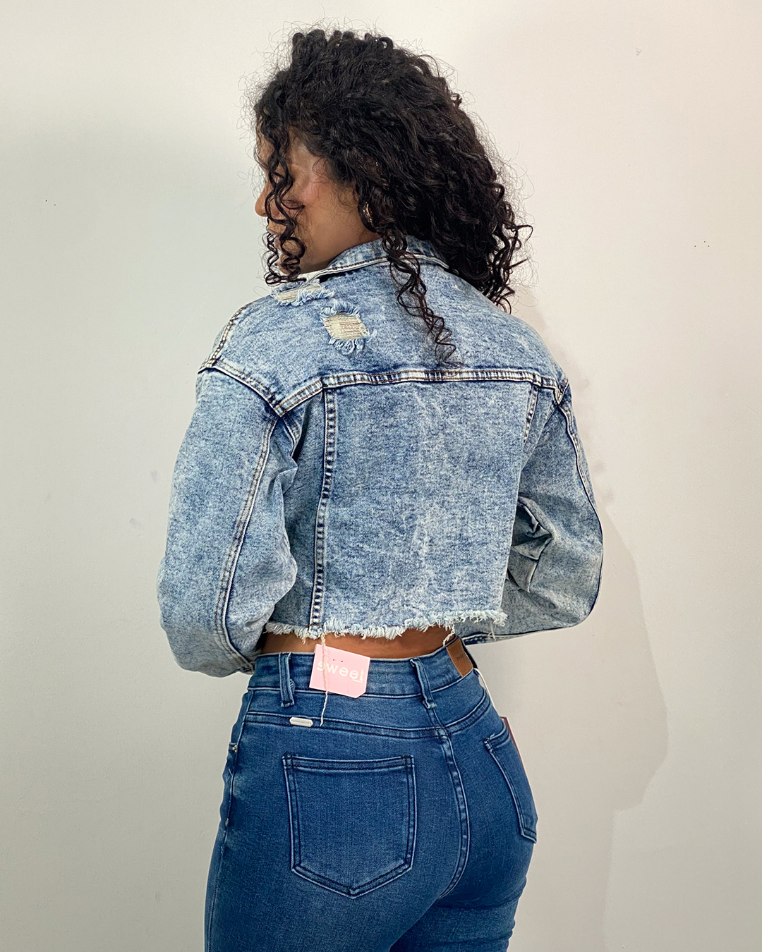 Chaqueta jeans con piedreria