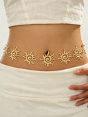 Cinturon de metal con diseño de espiral de sol de 120CM - ArmasStyle