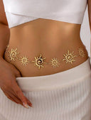 Cinturon de metal con diseño de espiral de sol de 120CM - ArmasStyle