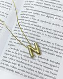 Collar con dige de letra enchapado en oro 18k acero inoxidable - ArmasStyle