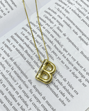 Collar con dige de letra enchapado en oro 18k acero inoxidable - ArmasStyle