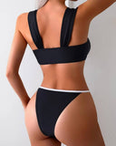 Conjunto de bikini con cinta de contraste - ArmasStyle