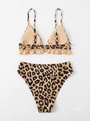 Conjunto de bikini con estampado animal print talle alto - ArmasStyle