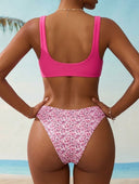 Conjunto de bikini con lazo y parte inferior estampada - ArmasStyle
