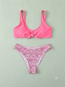Conjunto de bikini con lazo y parte inferior estampada - ArmasStyle