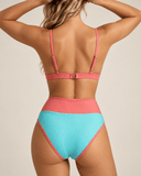 Conjunto de bikini con recorte de color contrastante talle alto - ArmasStyle