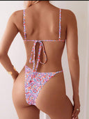 Conjunto de bikini estampado con detalle dorado - ArmasStyle