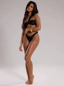 Conjunto de bikini unicolor con amarre de una manga (SIN CADENA) - ArmasStyle