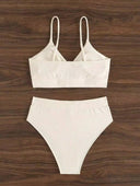 Conjunto de bikini unicolor con cuello halter cruzado - ArmasStyle