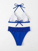 Conjunto de bikini unicolor con fruncido - ArmasStyle